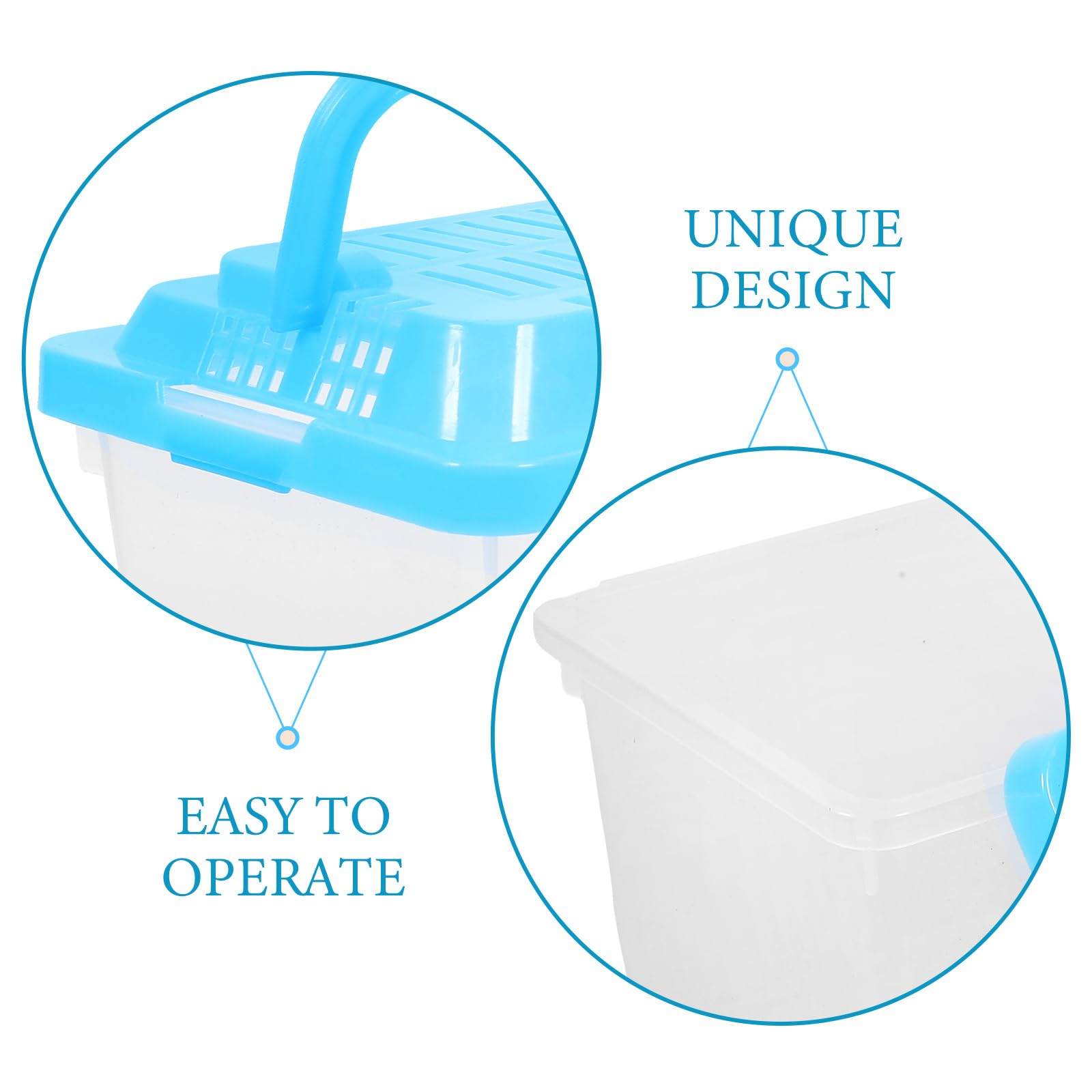 Angoily Portable Handheld Plastic Fish Tank with Multi-color Lid, Aquarium for Reptile Terrarium Hamsters and Small Animals - 13x9x9cm - Image 4