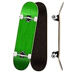Yocaher Professional Complete 7.75 Skateboard w/7Ply Maple Deck, BlackWidow Premium Grip Tape, Aluminum Alloy Truck, ABEC-9 Bearing - Stain Green