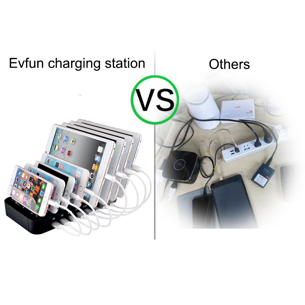 Stazione di Ricarica USB, Multi Caricatore per Smarthone &Tablet