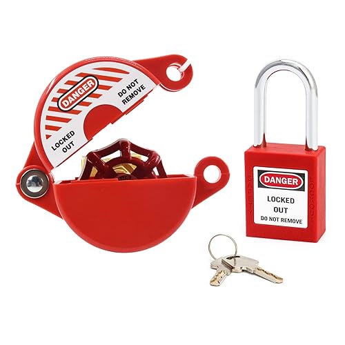 Miniatura 9 de Bloqueo de válvula de compuerta y candado de seguridad, 2 juegos, cerradura de manguera para grifo al aire libre/grifo de agua/tanque de propano