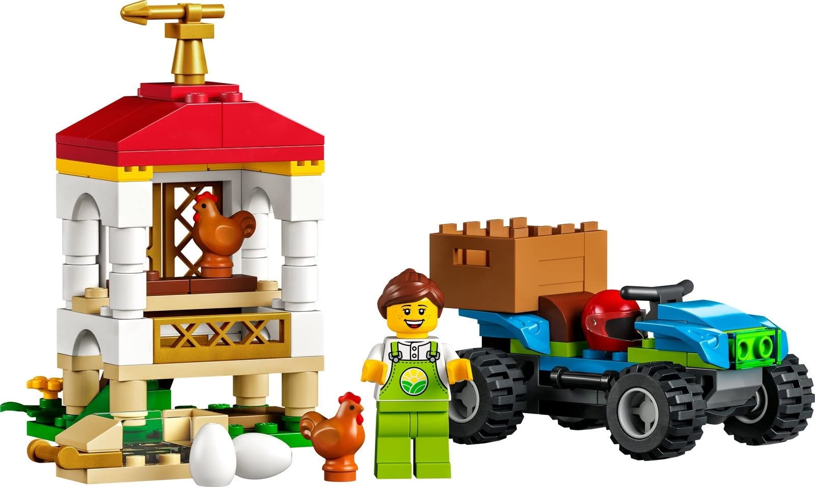 LEGO City 3er Set: 60344 Hühnerstall, 60345 Gemüse-Lieferwagen & 60346 Bauernhof mit Tieren