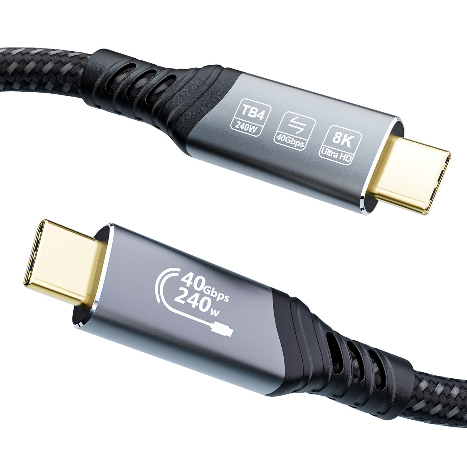 EUDOBEL Cavo USB C Thunderbolt 4 1m, USB 4 8K@60Hz 4K@144Hz PD3.1 240W 5A, 40Gbps USB C Cavo Thunderbolt 3 per Thunderbolt 5, eGPU, SSD, MacBook, Docking, Hub, VR, Mac mini, Monitor USB C