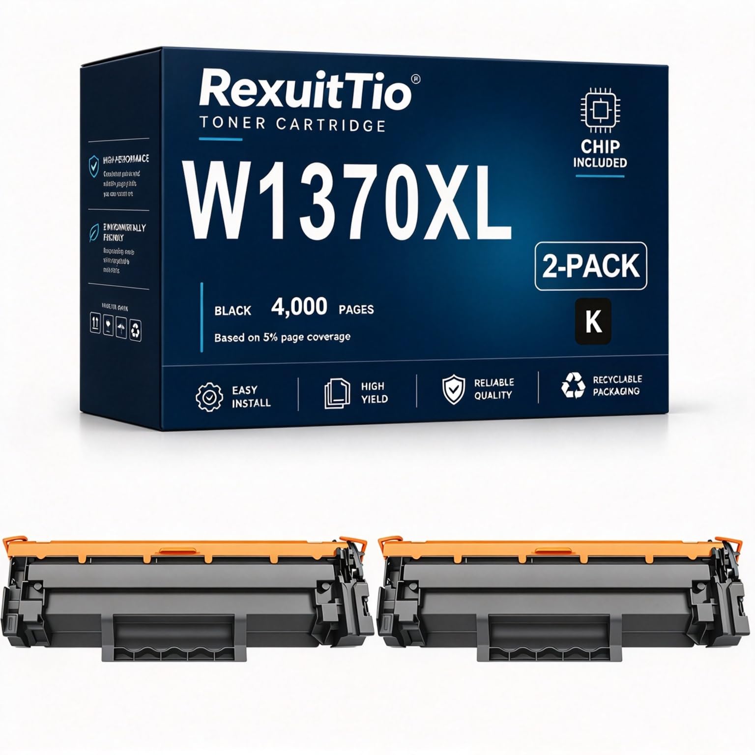 W1370A Cartouche de Toner Haut rendement pour W1370A W1370X W137A 137X, Compatible avec M208dw M232dwc M232dw M233dw M233S HP LaserJet MFP Noir avec Puce