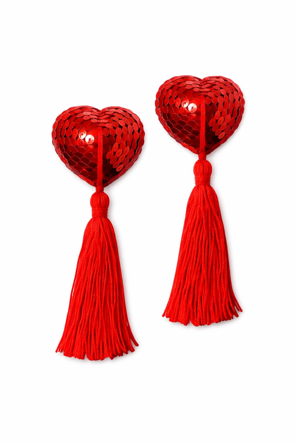 JOKEZEN Women's Novelty Nipple Tassels Red Sequin Fringe One Size