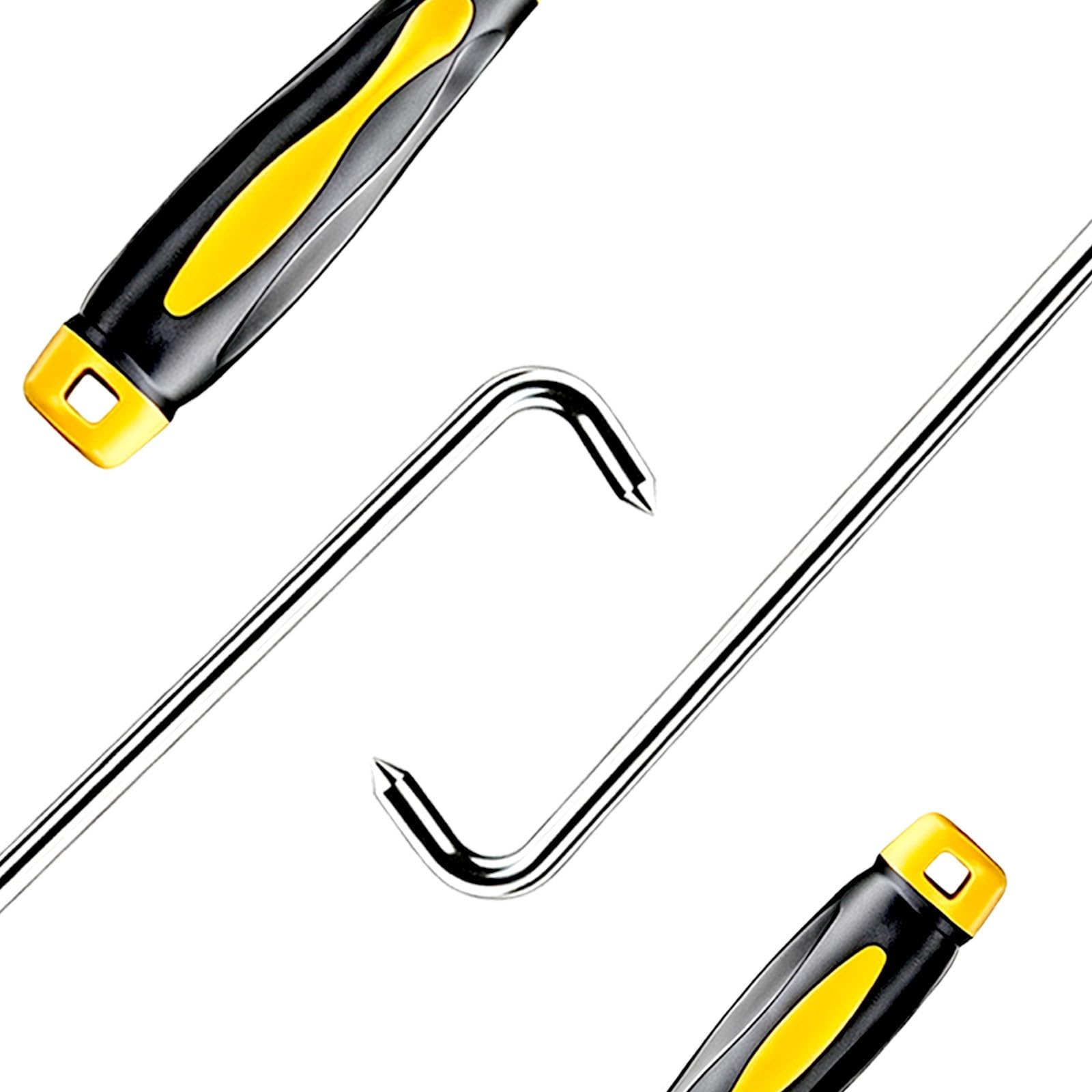 Gancho en J de Acero Inoxidable, Eje de 5/16 pulg. | Palanca de elevación con mango antideslizante, varilla de acero inoxidable pulido, punta curva(5pcs)