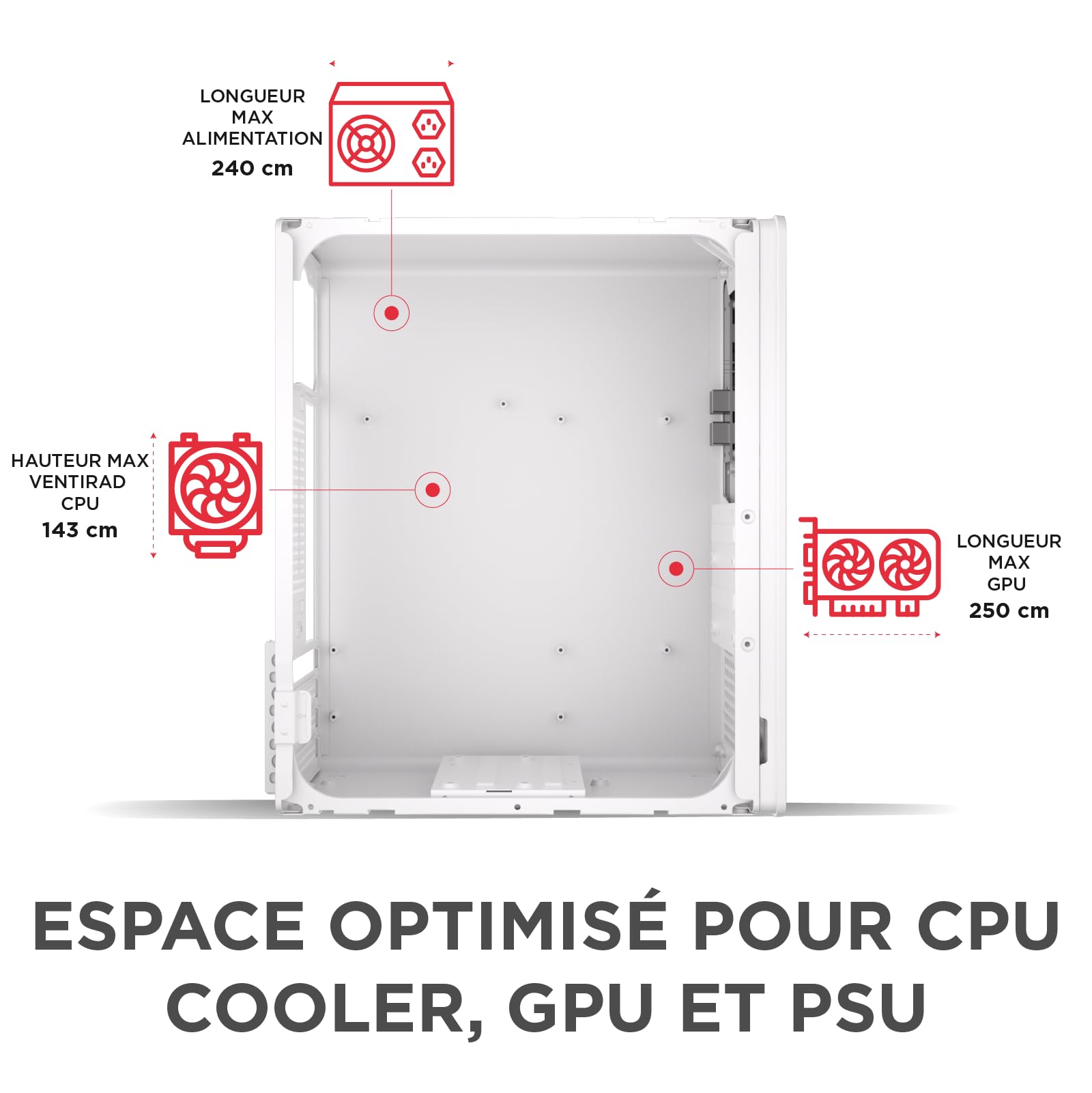 Nuwo Quartz QH300 | Boîtier PC Compact Micro-ATX sans Bloc d'alimentation | Compatible avec MicroATX et Mini-ITX | Refroidissement réseau Frontal | USB 3.0 et Type-C, Blanc
