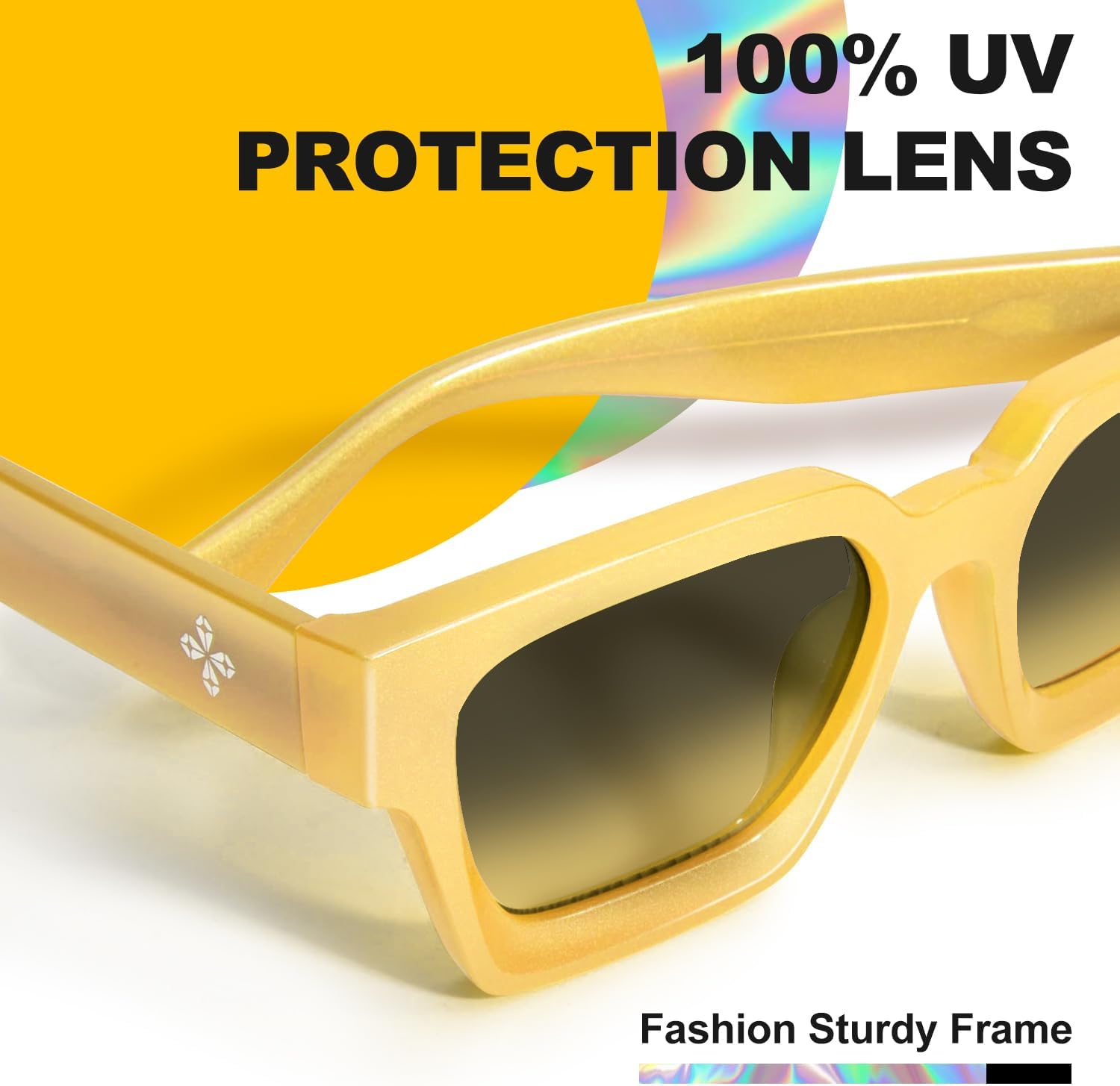 VISOONE Fashion 100% UV400 Protection Rectangle TR90 Y2K Sunglasses Accessories for Women Men RIVER - Image 3