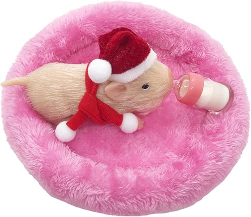 VOLOBE Piglet de silicona de 5 pulgadas con canasta, mini lechón realista suave que incluye increíbles accesorios para cumpleaños de niños y niñas
