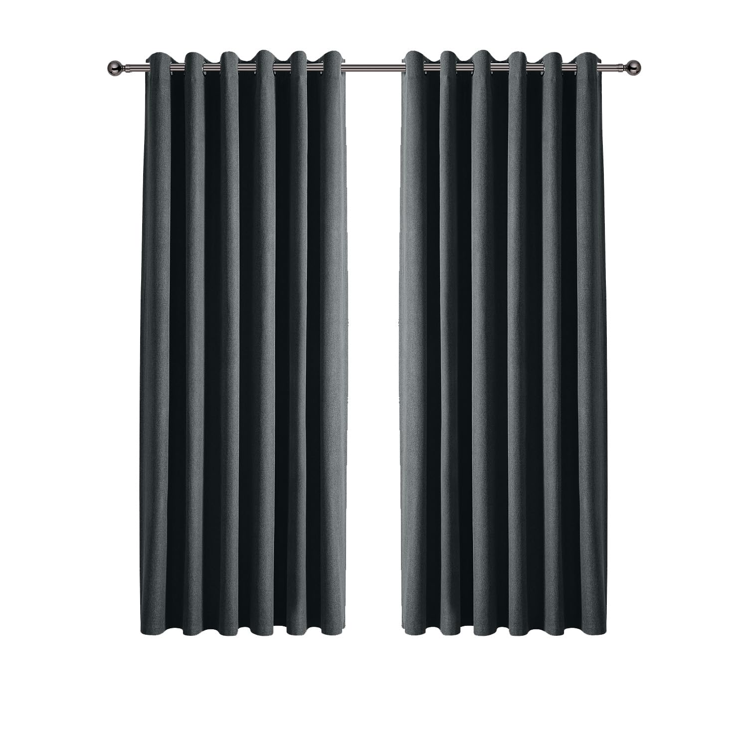 Ir Imperial Rooms Linen Charcoal Imperial Rooms 100% Blackout Curtains For Living Room Linen 46X54 Inch Charcoal Curtains For Bedroom Super Soft Thermal Insulated Eyelet Curtains 2 Panels With Tiebacks