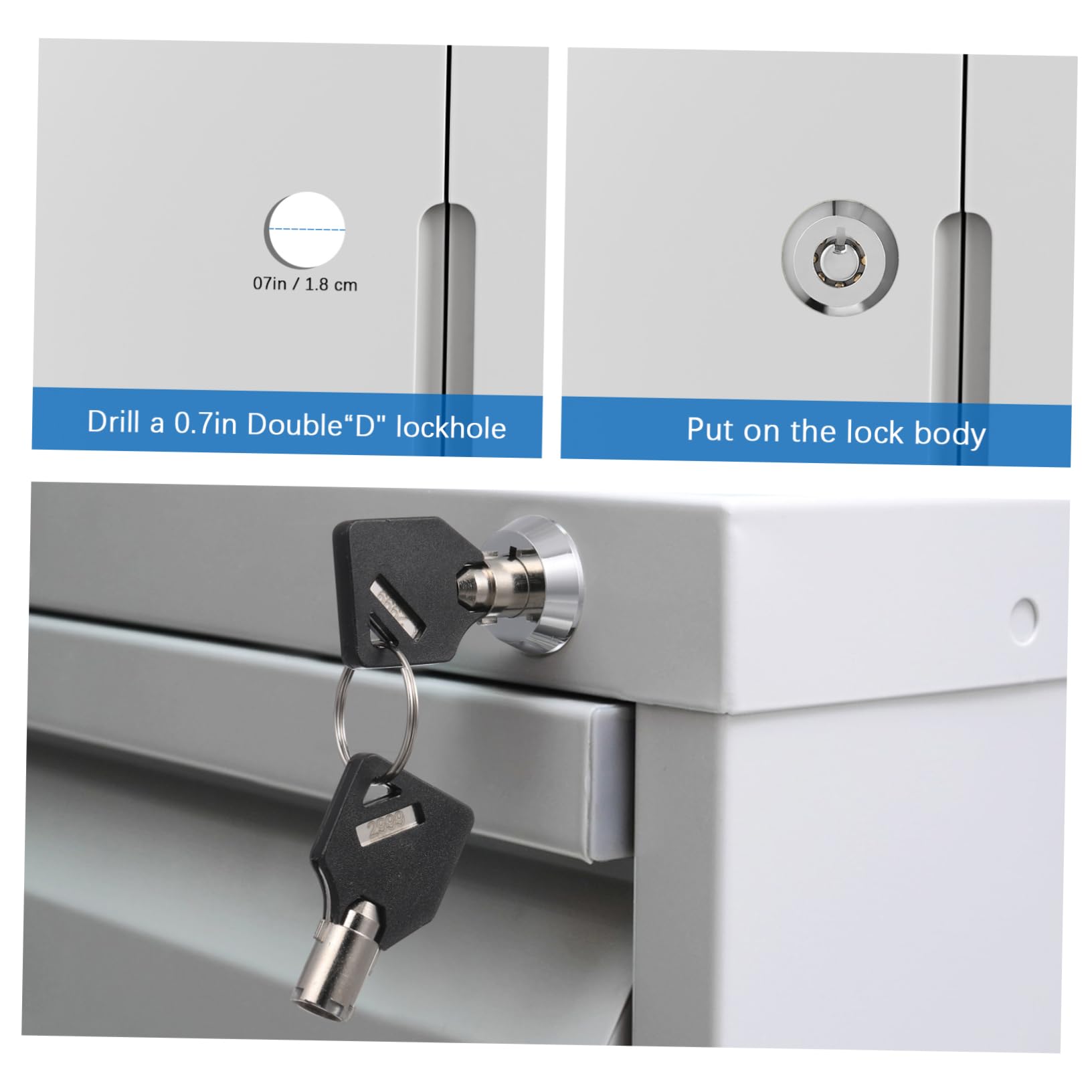 NUOBESTY 5 Pezzi Cerradura per Cassettiera e Scatola Serratura Sicurezza con Chiavi per Armadietti Macchine Altri