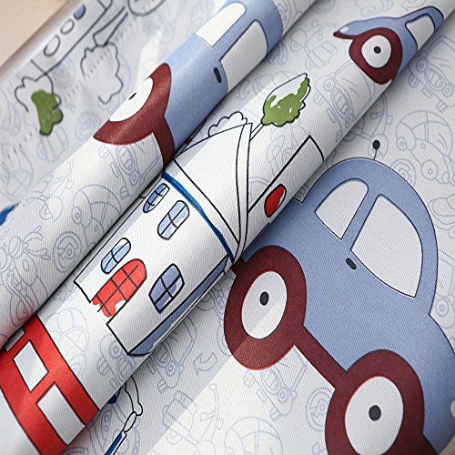 Wpkira Window Treatment Kids Trucks Red Bus Blue Green Cars/Taxi Printing Blackout Curtains Room Darkening Thermal Insulated Grommet Window Curtain Drapes Panel For Boys Bedroom 1 Panel W40 X L63 Inch #TOP4