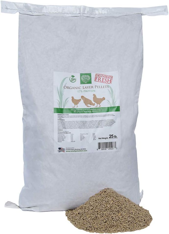 Small Pet Select- Certified Organic Chicken Layer Feed, 17% Protein, 25lb