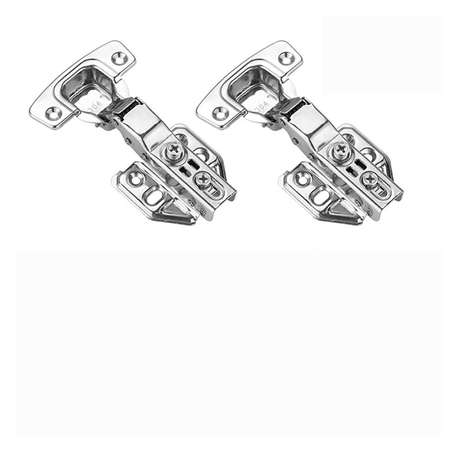 Cbtyacvlp Half Overlay 4Pcs Stainless Steel Cabinet Door Hinge With Hydraulic Buffer Soft Close Mechanism And Mounting Screws For Wardrobe(Half Overlay 4Pcs)