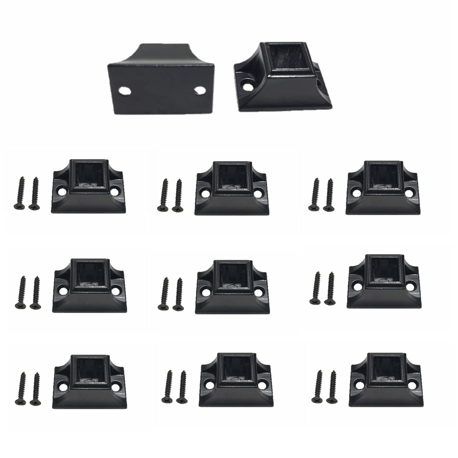 Langdoly1/2" Iron Baluster Level Shoes for Indoor Stairs Satin Black (Pack of 10pcs)