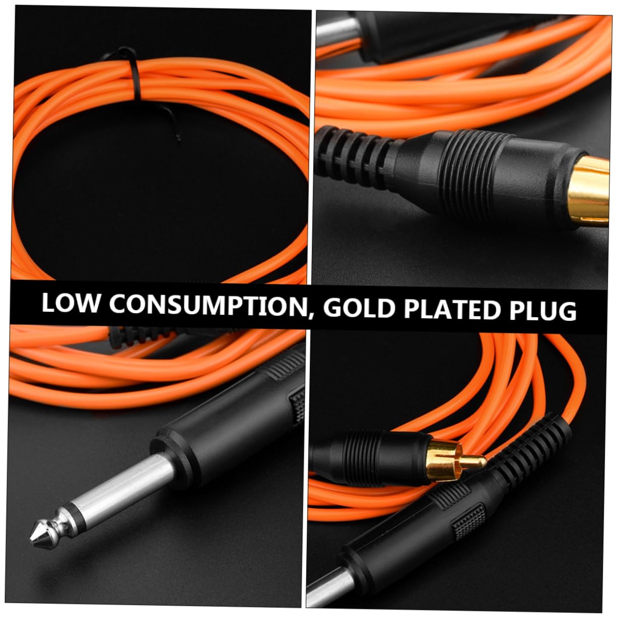 Cable Clip para Máquina de Tatuar Línea Gancho Naranja Cable de Alimentación Flexible y Duradero para Estable