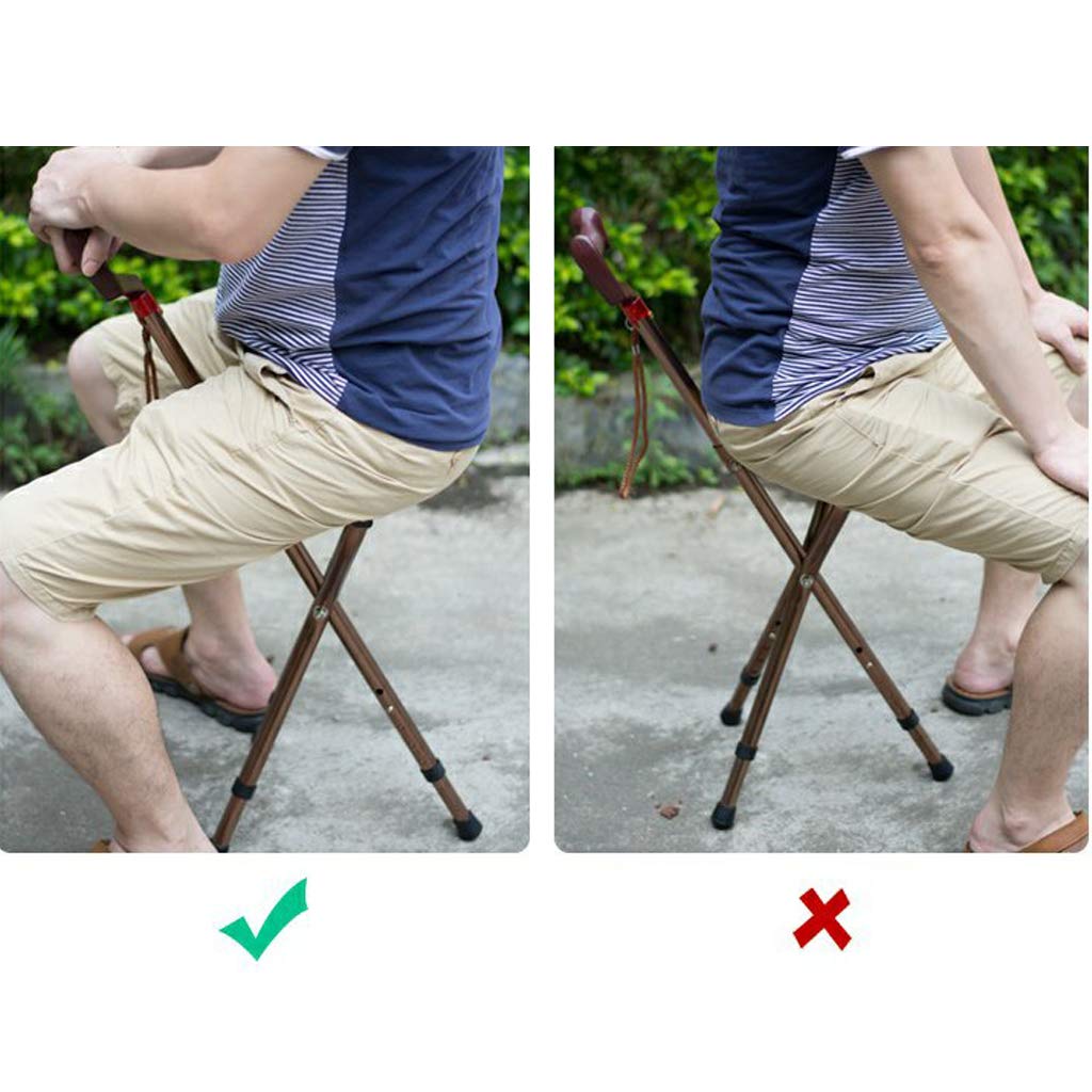 Bastón de aleación de aluminio plegable antideslizante, taburete de tres patas, muleta portátil con taburete, bastón antideslizante para ancianos, andador para ancianos, paseo a pie