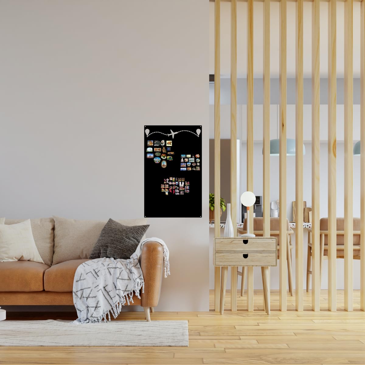 Tableau Magnétique - Tableau Effaçable en Acier - Idéal pour Aimants et Notes - Tableau Noir Magnétique Mural - Kit de Montage Inclus - 80x50 cm -