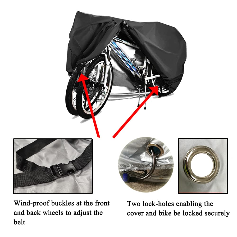 Muka Bicycle Cover for 2 Bikes, 190T Nylon Bike Cover with Lock-Holes & Storage Bag