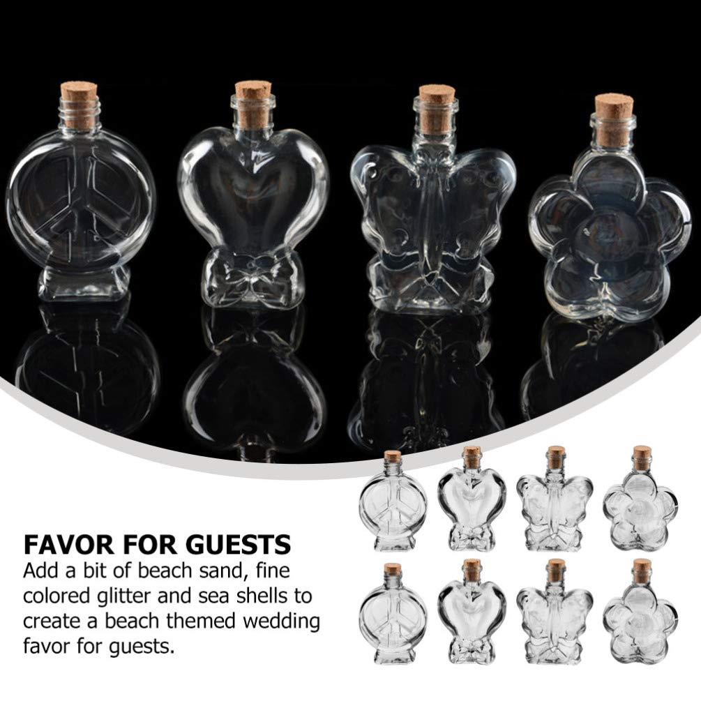 FOMIYES 25Pcs Cork Jars 100ML Wishing Bottles Plastic Cork Bottles Clear Vials Storage Container for Art Crafts for Wedding Party Baby Shower Favors Mixed Style