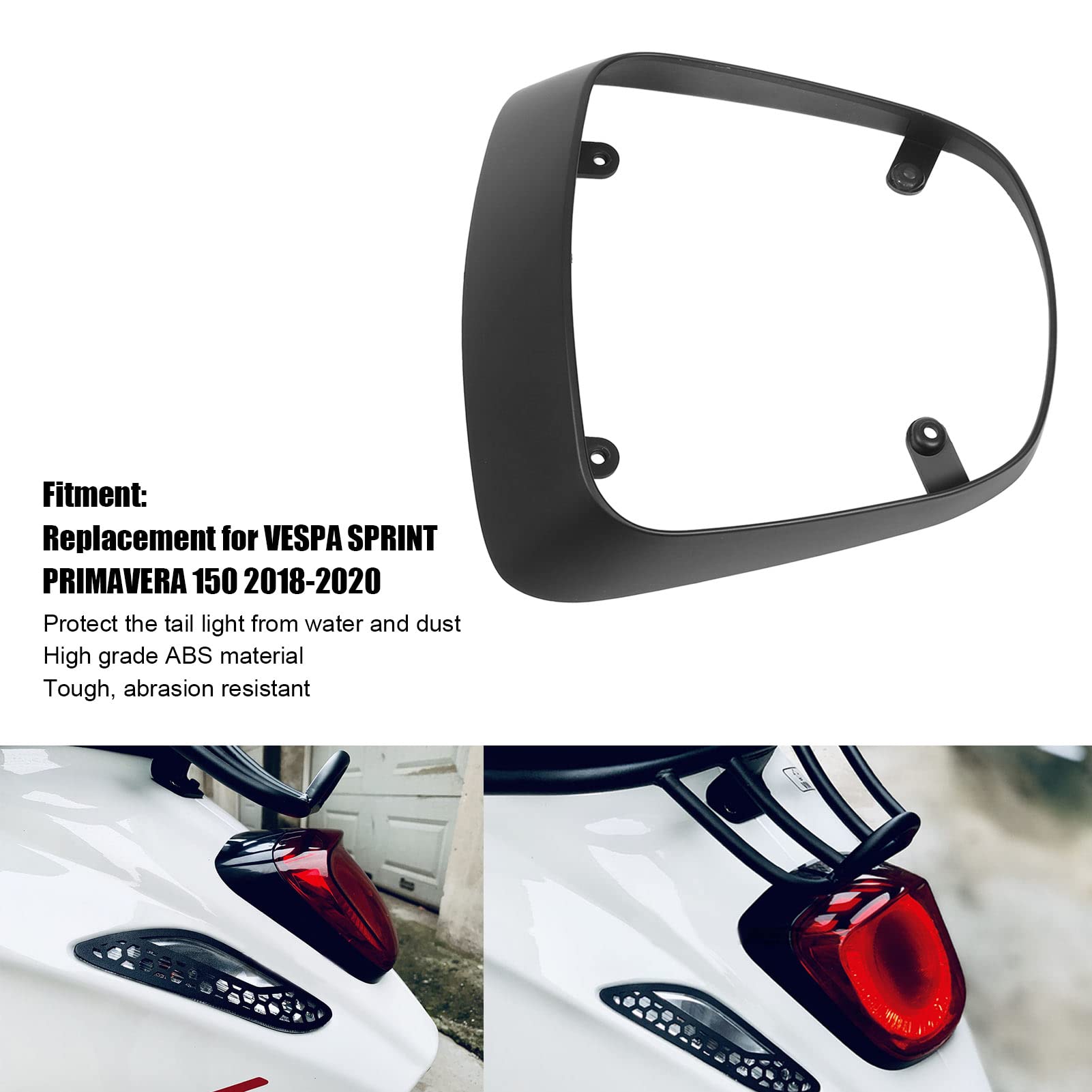 Carbon Fiber Tail Light Cover For Vespa Sprint Primavera 150 2018-2020 - LED Taillight Guard