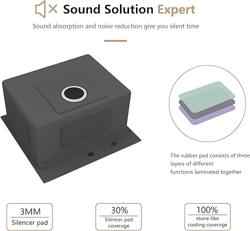 Miniatura 7 de Dcolora DC-T7756 - Fregadero de preparación de cocina de 21 pulgadas, de calibre 16, de acero inoxidable, montaje superior, fregadero de barra