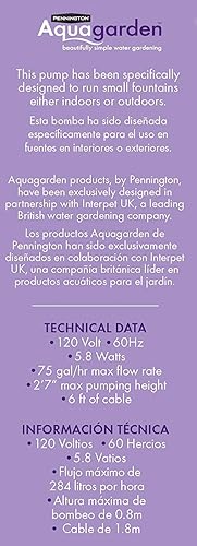 Miniatura 4 de Bomba para estanque con suministros Pennington Aquagarden, Negro