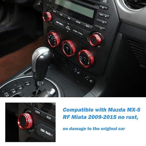 Miniatura 10 de Cubiertas de aleación para pomo de aire acondicionado interior de automóvil para Mazda MX-5 RF Miata 2009-2015, accesorios de decoración de