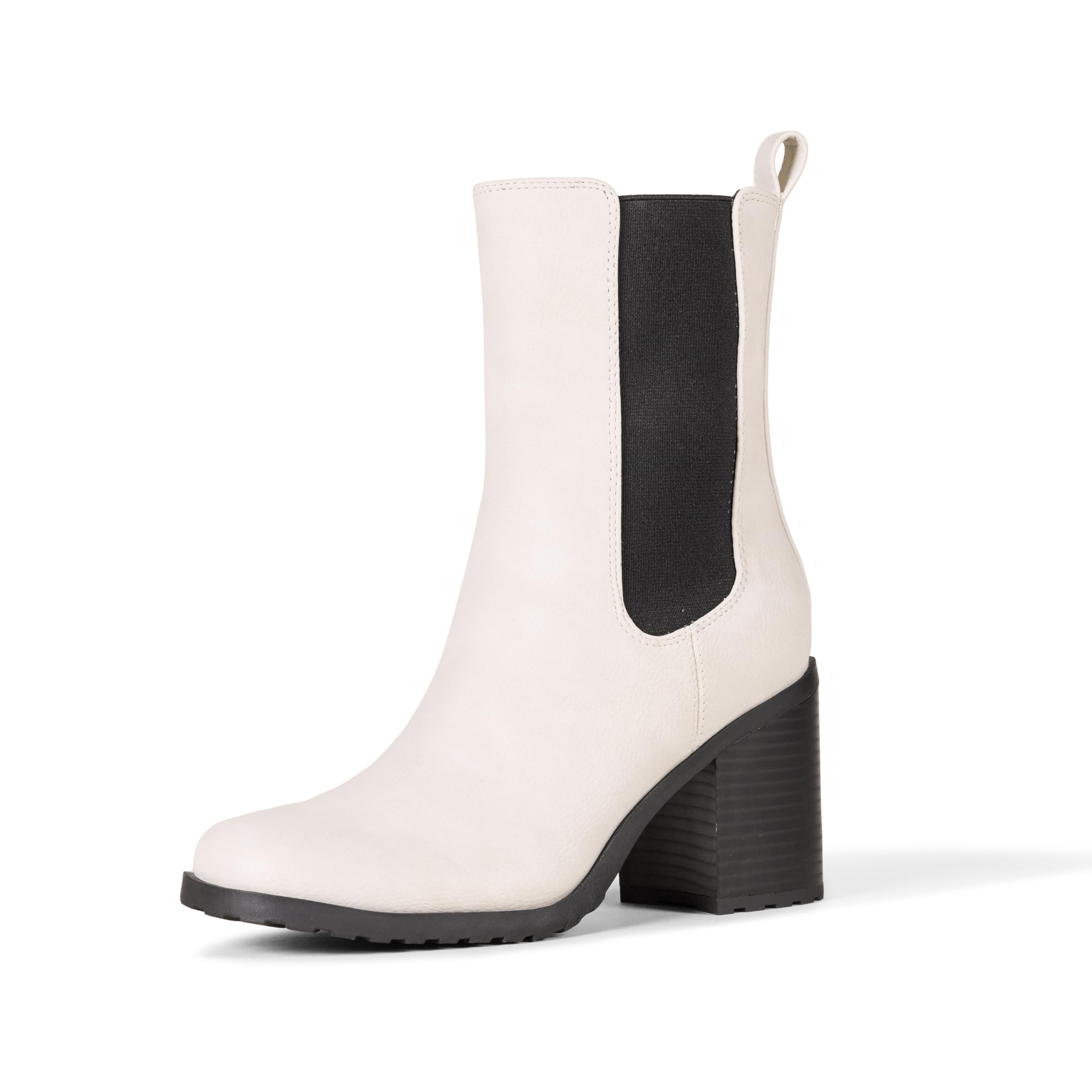 Amazon Essentials Women's Mid Calf Heeled Chelsea Boots with Lug Sole, Sand, 9