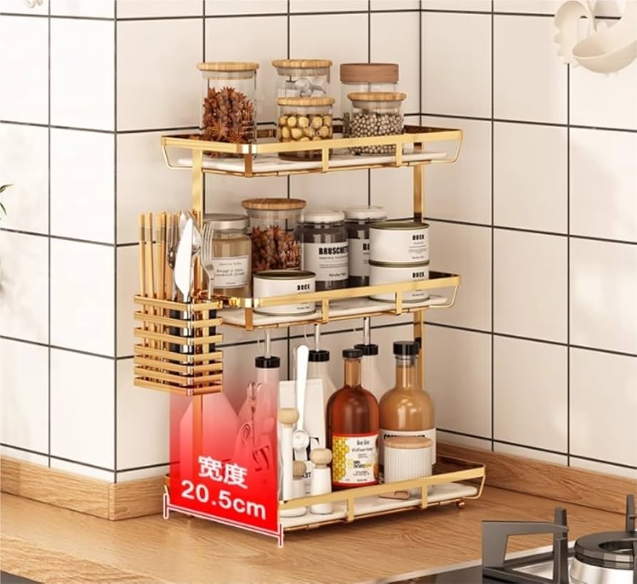 調味料収納ラック - おしゃれで実用的なキッチンオーガナイザー Amazon｜調味料ラック 調味料 収納 スパイスラック 調味料棚 3
