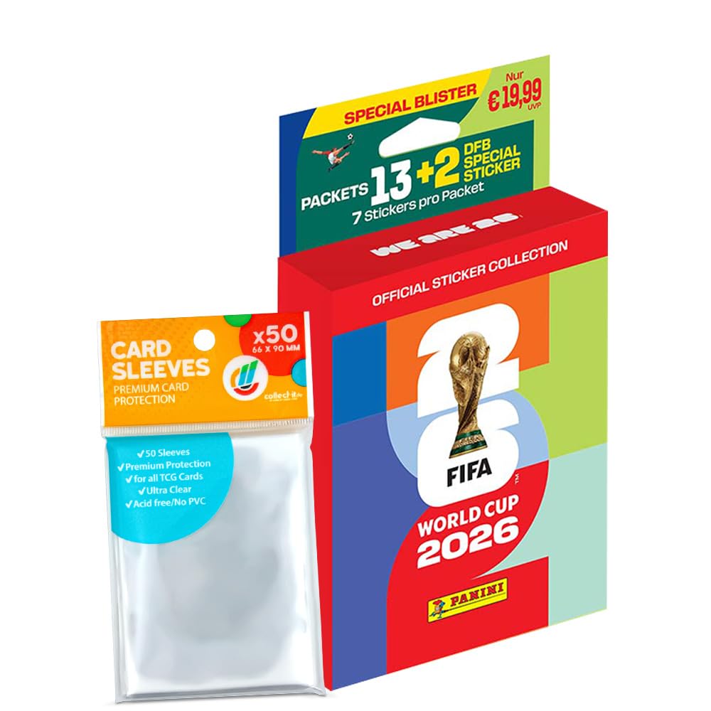 WM 2026 Sticker - 1 Eco-Blister #2 (13 Tüten) + Exklusive Collect-it Hüllen (Eigenmarke Bundle)