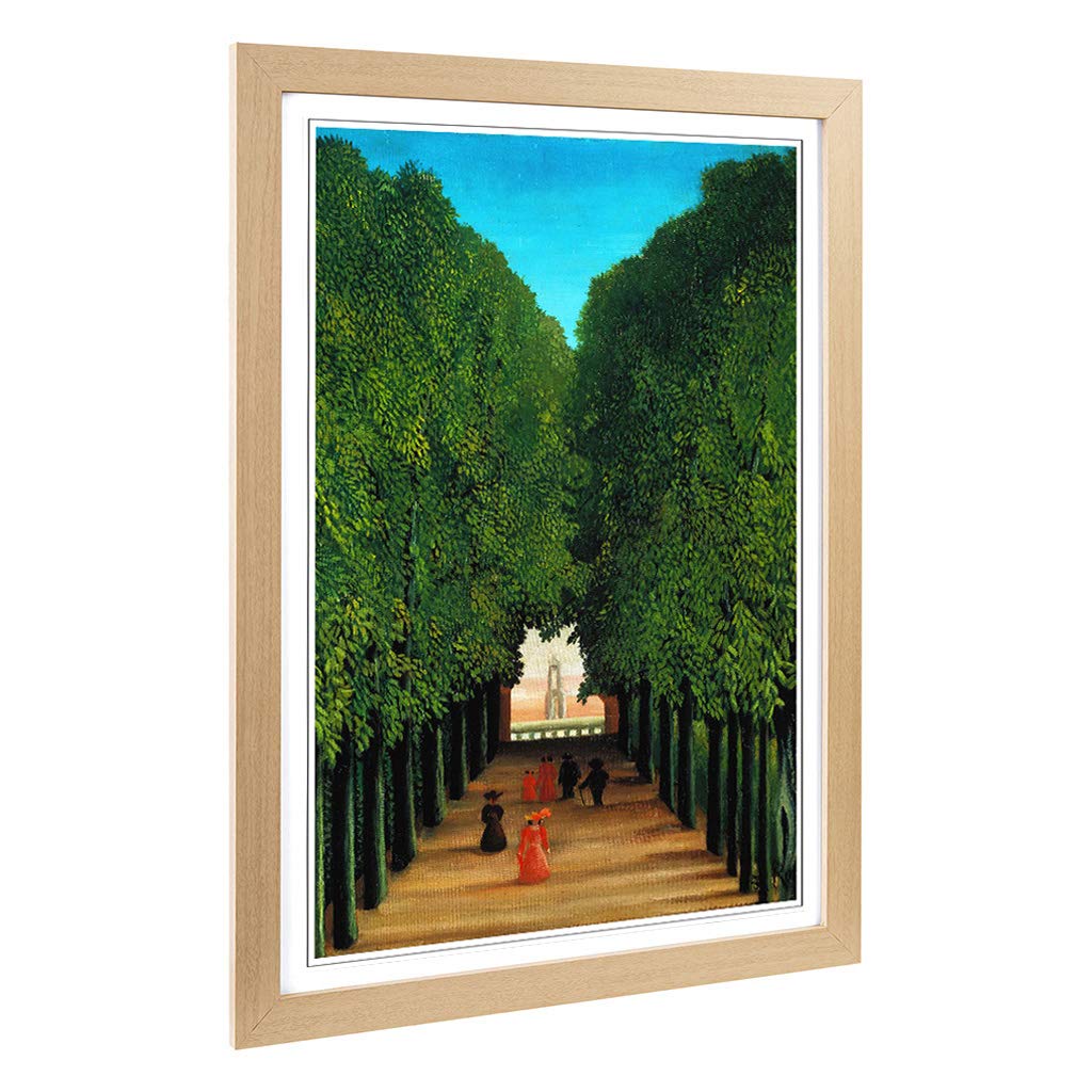 Big Box Art Framed Print of Henri Rousseau The Avenue in The Park Design | Wall Art Picture | Home Decor for Kitchen, Living Room, Bedroom, Hallway, Oak, A2 / 24.5x18 Inch / 62x45cm