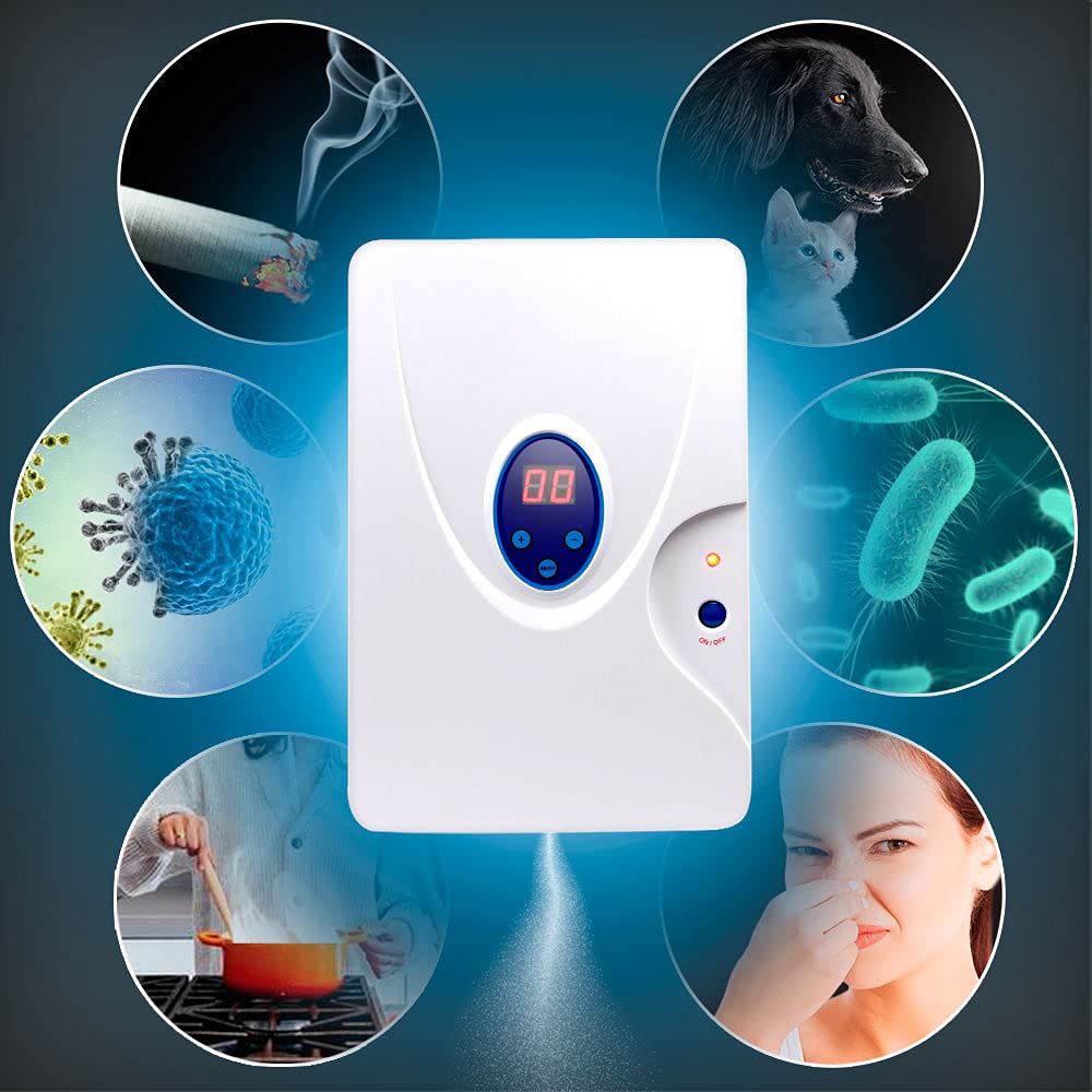 gridinlux | Generador de Ozono Mini Portátil | Purificador de Aire y Agua | Multifuncional y Desinfectante | Filtra y Neutraliza alérgenos y Malos olores | Potencia y duración Personalizable | 10W