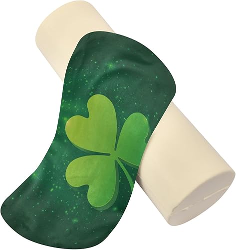 Miniatura 2 de Yuiboo Green Clover Magic Light St. Patrick's Day Lucky Bolster Pillow Cotton Neck Roll Pillow with Cover 17 Inch Round Pillow Insert Cylinder