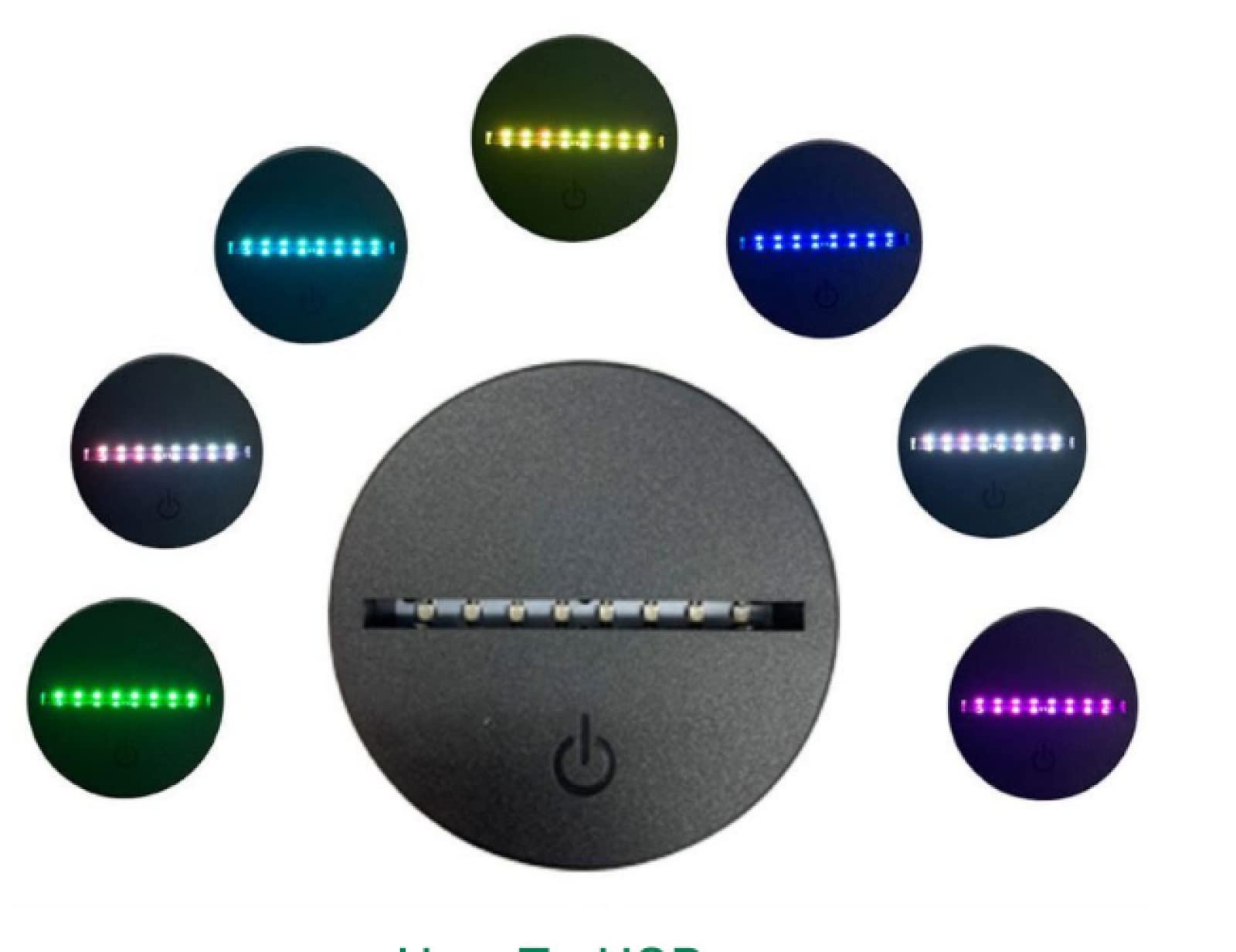 Lampada 3D Illusione Moto Con LED USB - Luce Notturna A 7 Colori Con Touch Control Per Bambini - 2