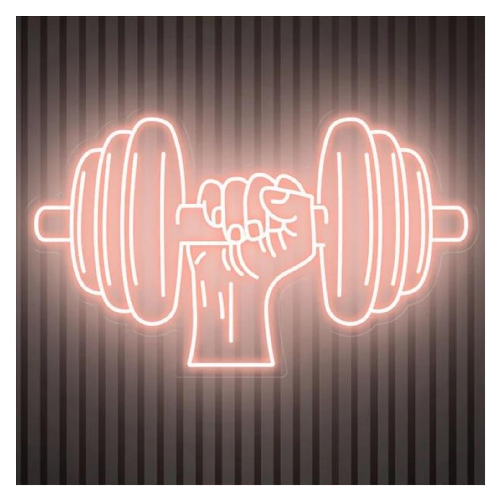 Lemst H Signs Lamp Dumbell Neon Sign Lifting Dumbbells Light Ome Gym Room Sign Fitness Wall Art Decor Neon Light 21Cmx40cm(H)