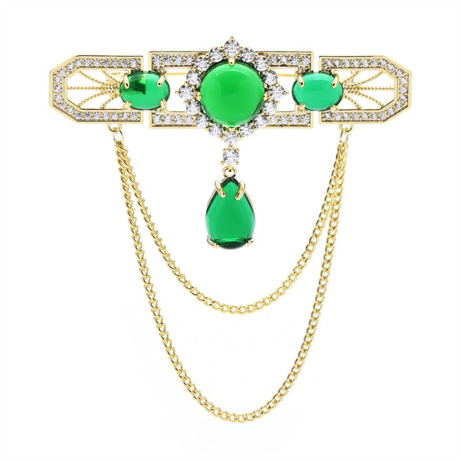 Brosche für Damen, Damen, Mode-Accessoires, Damen, Elegante Retro-Palast-Stil, Ketten-Blumenbrosche, Hochzeitsbankett, Party-Brosche, Brosche