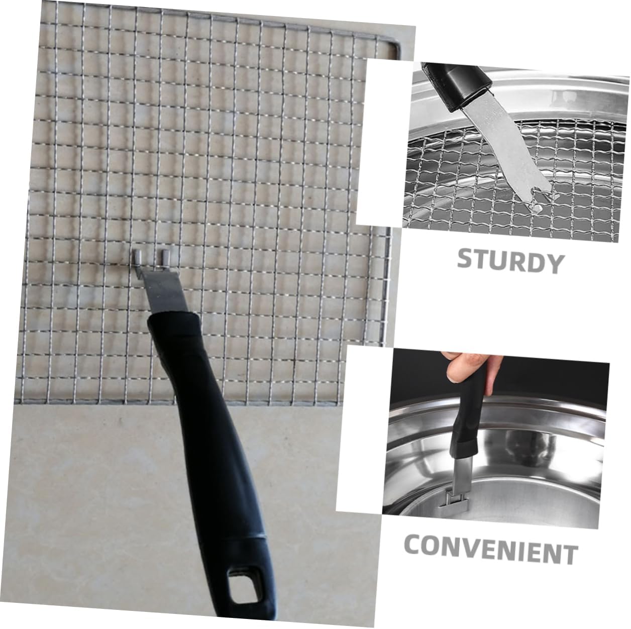 BESPORTBLE 3pcs Stainless Steel Grill Grate Lifter Heat-Resistant Grippers for Safe BBQ Handling Convenient Multi-use Cooking Tool for Grilling and Baking
