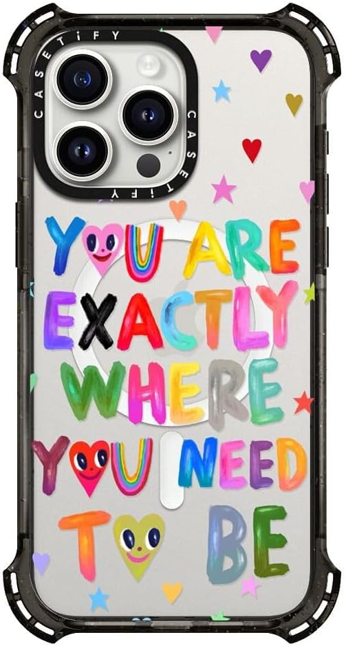 CASETiFY Bounce iPhone 15 Pro Max Case [6X Military Grade Drop Tested / 21.3ft Drop Protection/Compatible with Magsafe] - Cute Prints - You are Exactly Where You Need to be - Clear Black - Image 3
