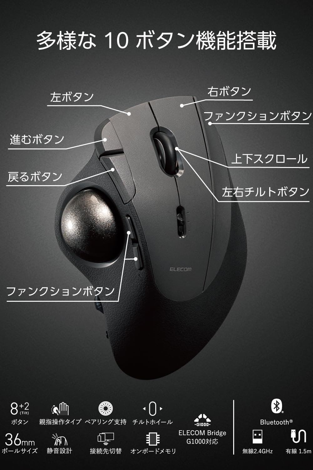 Amazon.co.jp: エレコム トラックボールマウス IST PRO 静音 マルチ