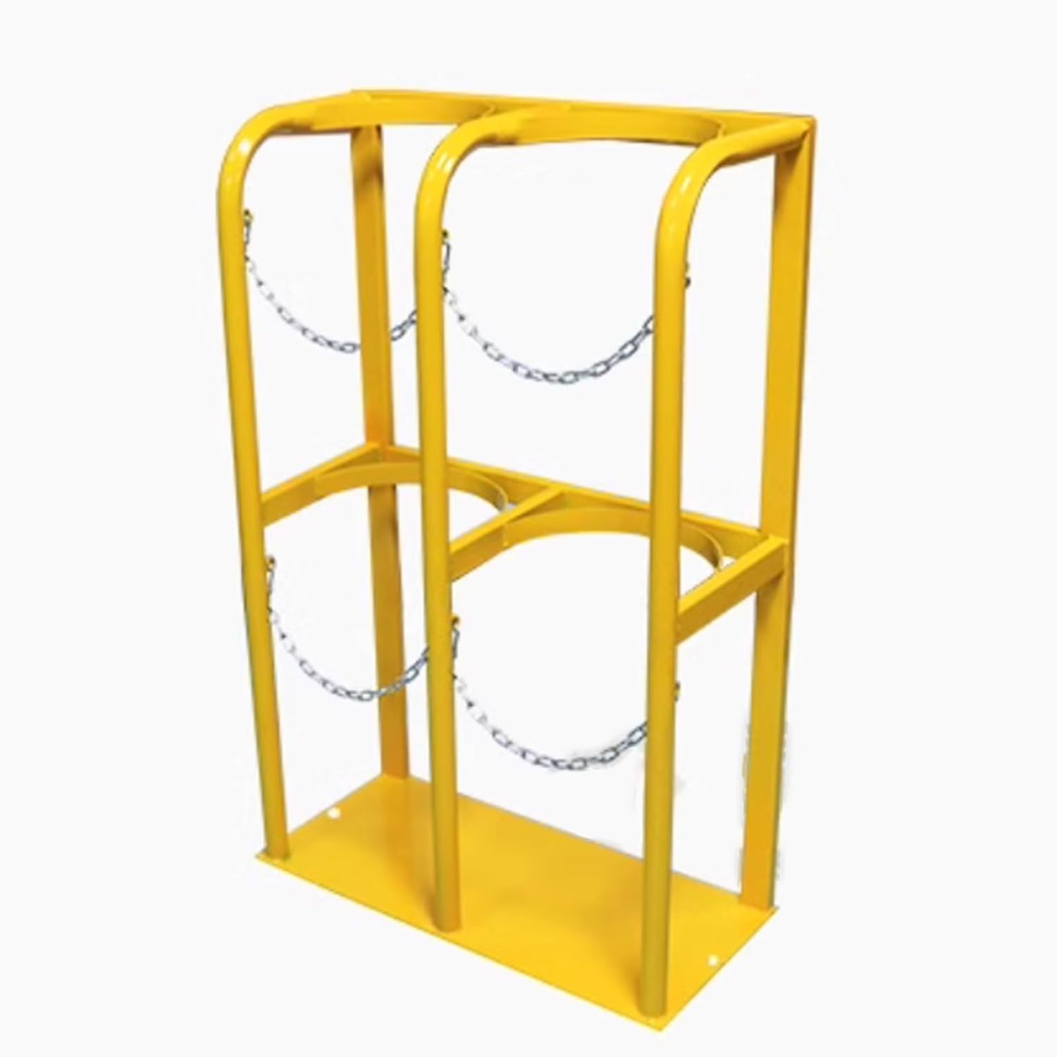 Cylinder Tank Holder Large Universal Gas Cylinder Fixed Shelf, Holds 1 2 3 Oxygen Tank Fixed Shelf with Protective Chain, Floor Mountable Oxygen Cylinder Br(Yellow-24-59cm(9.4-23.2in)
