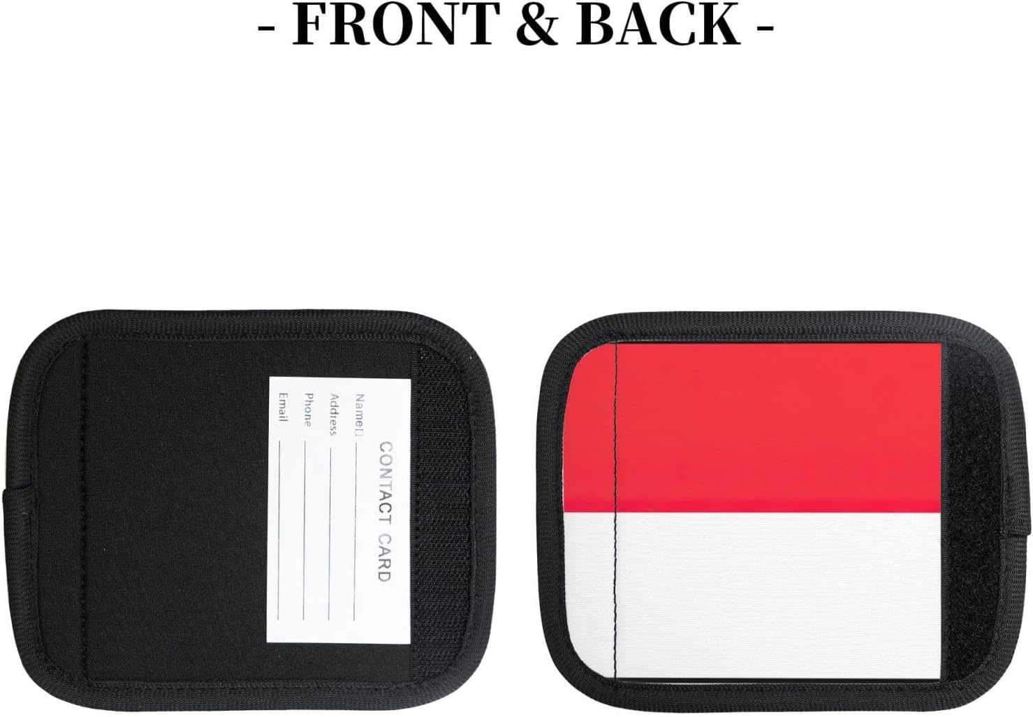 Indonesian Flag Print Neoprene Luggage Handle Wraps for Travel Handle Grip Luggage Identifier Suitcase 2Pcs
