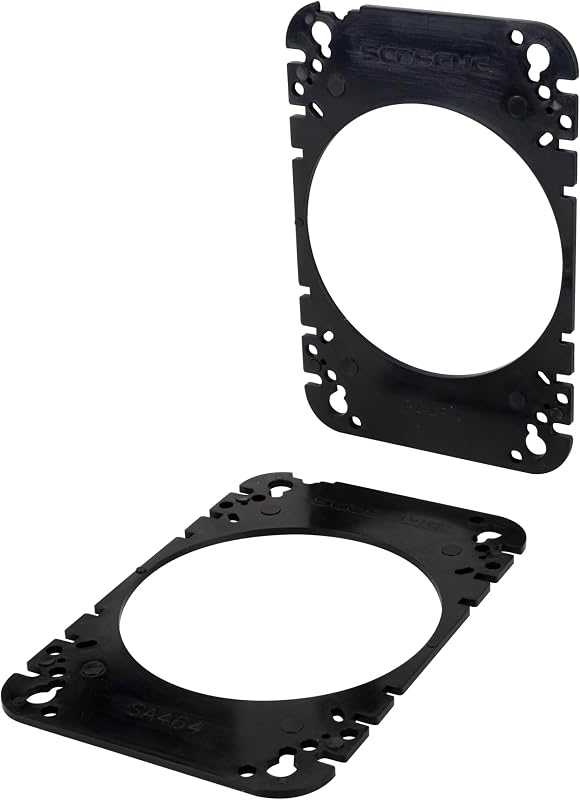 Scosche SA464 4x6” to 4" Car Speaker Adapters Compatible with Select 1976-07 Import and Domestic Vehicles - Adapter Spacers for Car Door and Dash Speakers - Sold in Pairs - See Fit Guide in Image