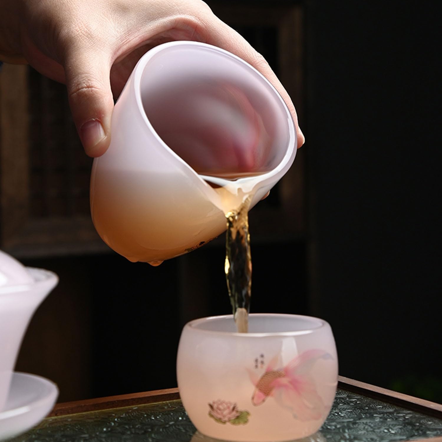 Teeservice, Teeservice, Teetassen-Set, Glas-Teeservice, Haushaltsterrine, Teekanne, Kung-Fu-Teeset, Geschenkbox Beauty Comes