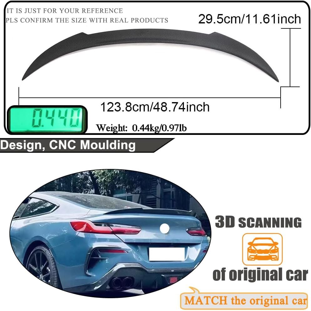 Real Carbon Fiber Trunk Spoiler Fits for BMW 8 Series G15 &F92 M8 840i 840i Drive Coupe 2-Door 2018-2022 Rear Tail Lip Deck Boot High End Wing Factory Outlet