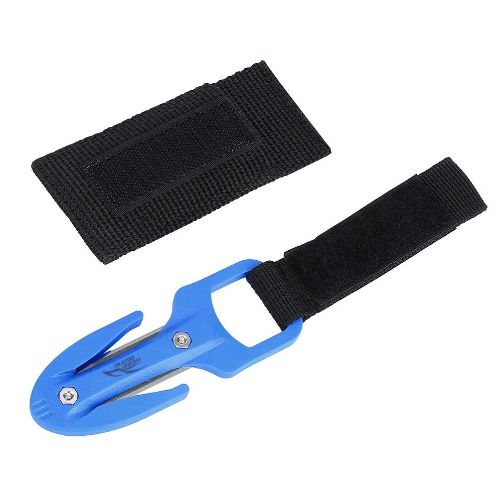 Tbest Sicherheit und Rettung Scuba Diver Twin Line Cutter mit Hartplastikscheide ABS Tauchen Schneidmesser Tauchen Hand Line Cutter Tauchen Secant Schneidmesser Unterwasser
