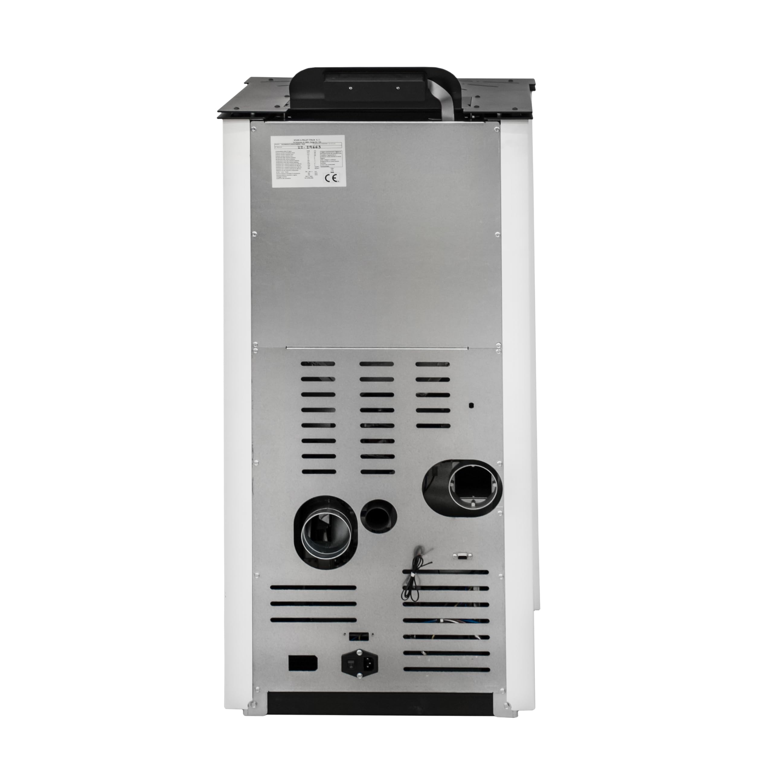 STUFE A PELLET ITALIA San Diego 14 Kw Canalizada WiFi – Estufa de aire ventilada eficiencia 92% calentador de 130 m² Autonomía 20 H programable 5 velocidades y potencias, garantía de 24 meses, color