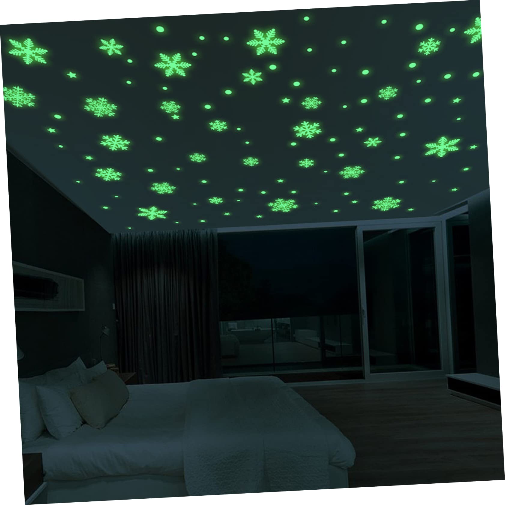 FRCOLOR 10blätter Weihnachtsdeko Aufkleber Leuchtende Schneeflocken Sticker Für Fenster Wände Deko Für Festliche