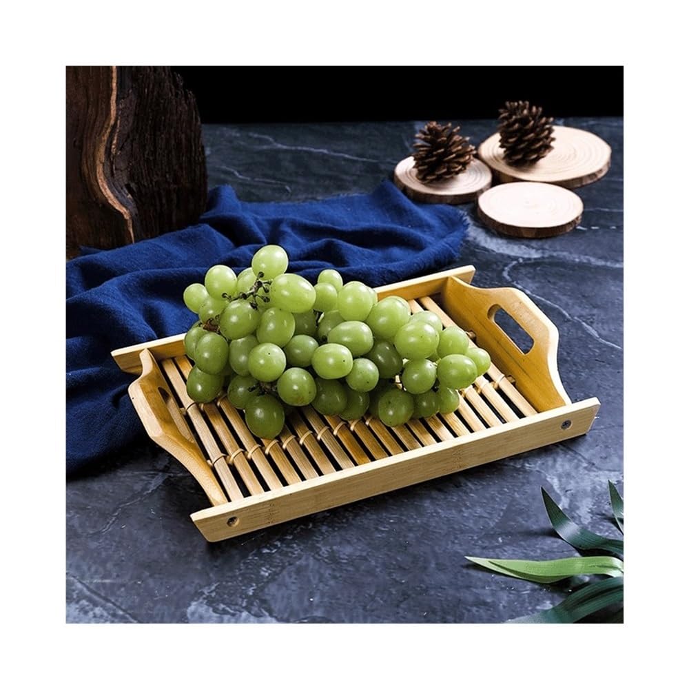 Plateau rectangulaire nordique en bois pour salle à manger, thé, extérieur, légumes, barbecue, après-midi, desserts – Décoration d'intérieur élégante et fonctionnelle