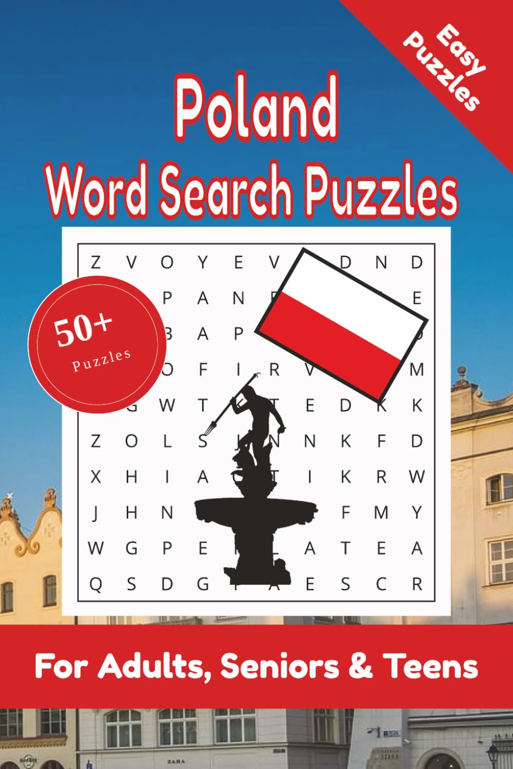 Poland Word Search Puzzle: 50+ Puzzles Word Search Easy to Read about Poland and More | 6x9 inches, 110 pages | Gift for Poland, Countries & Traveling Lover
