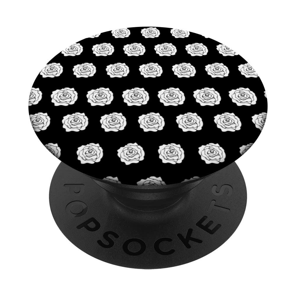 Cute Rose Stripes Floral Pattern Print | Claudia Flores PopSockets Swappable PopGrip